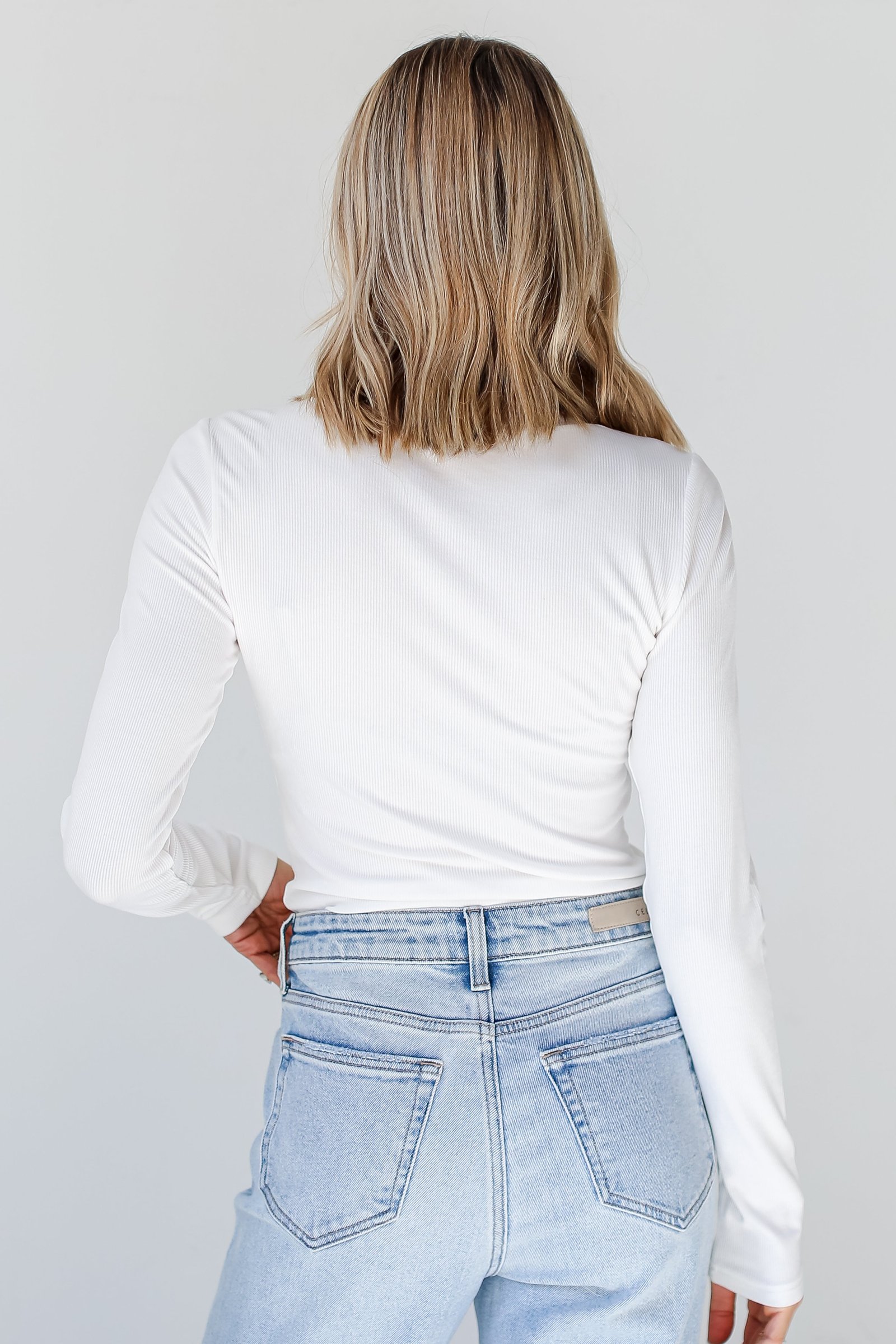 FINAL SALE - Sophisticated Ease Ribbed Henley Bodysuit