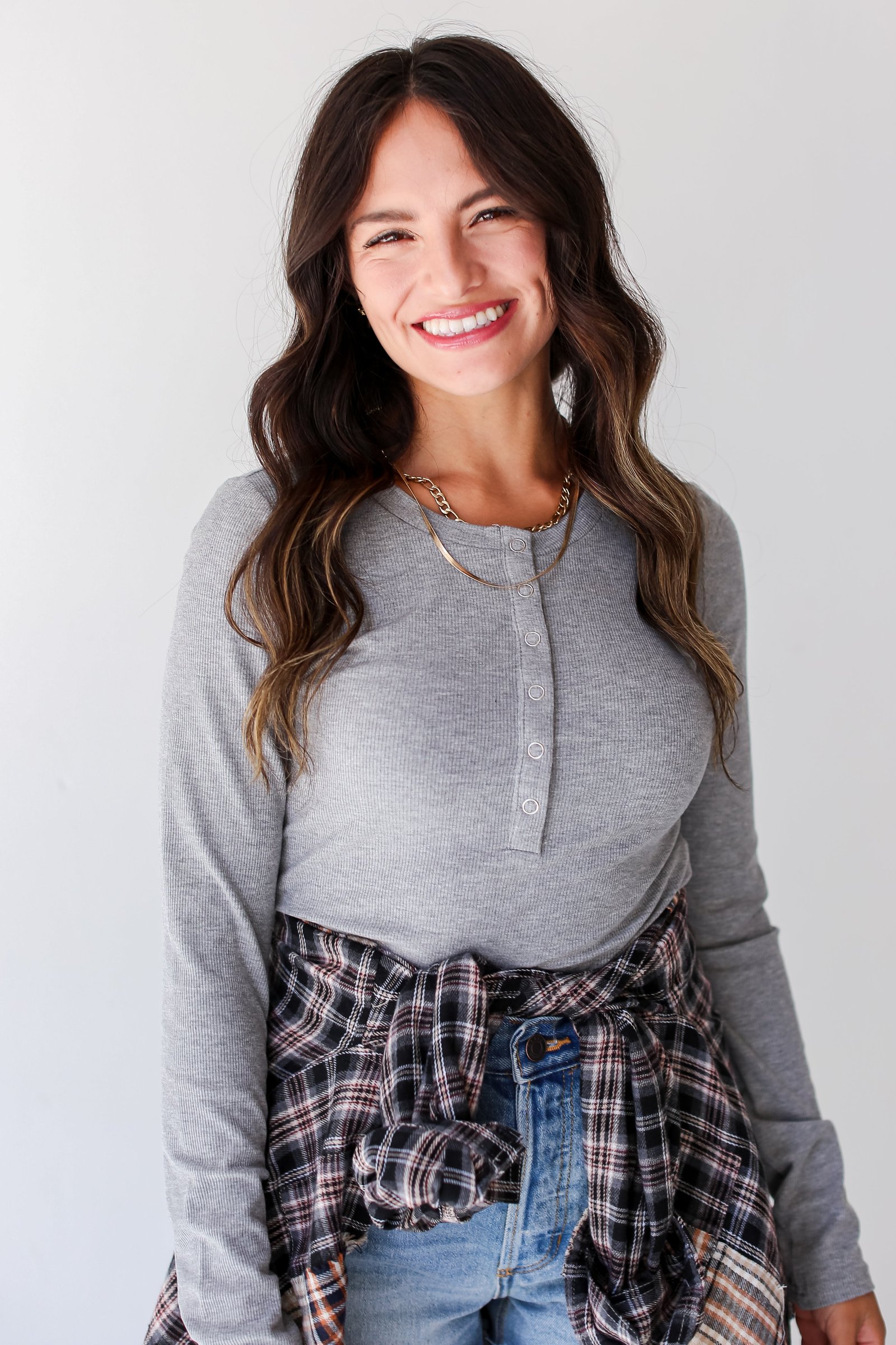 FINAL SALE - Sophisticated Ease Ribbed Henley Bodysuit